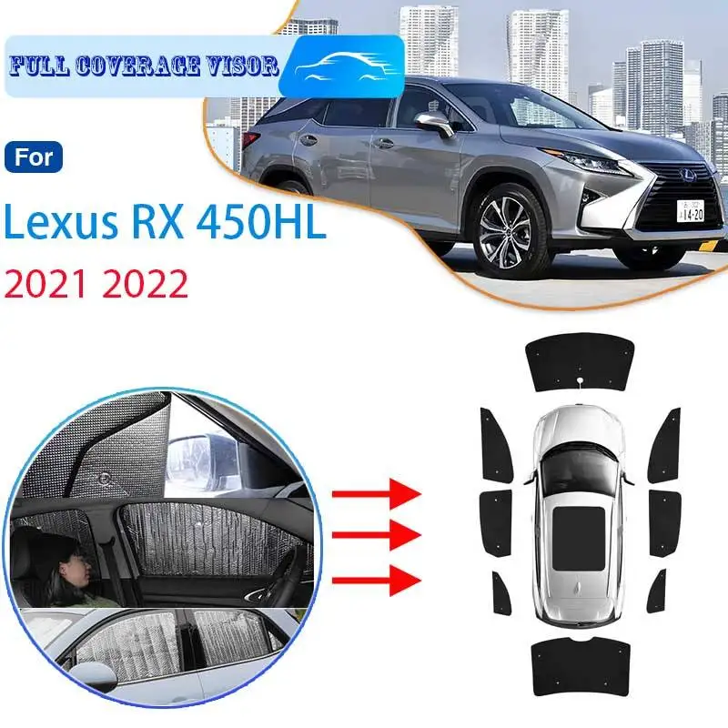 For Lexus RX 450HL AL20 7 Seats 2021 Car Full Aluminum Foil Baffle Coverage Sun Visor Sun Protection Windshiel Car Side Window