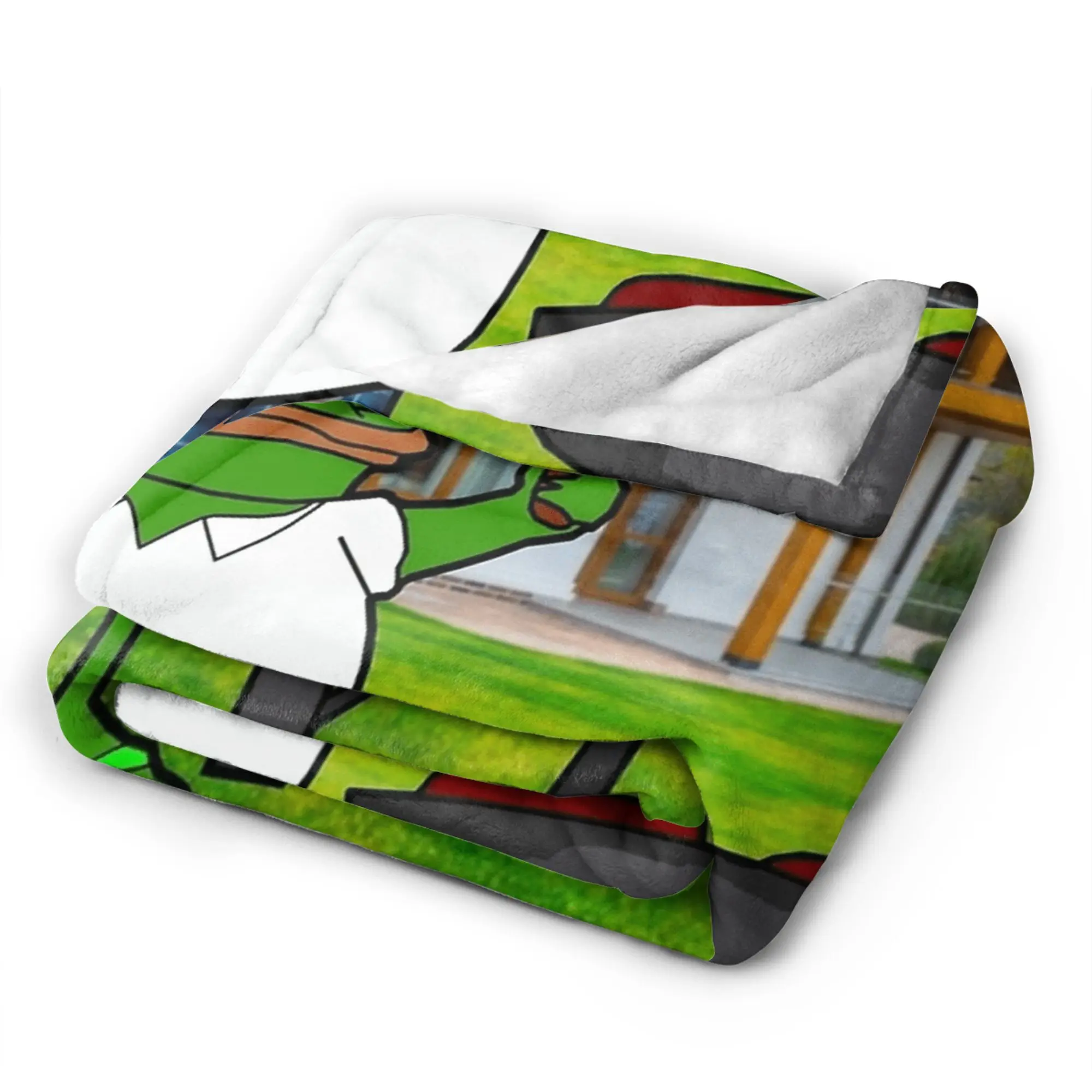 Fancy Pepes Frog  Flannel Blankets Winter  Soft Durable Bedding Throws for Child Bedroom Fluffy Bedspread Sofa Bed Cover