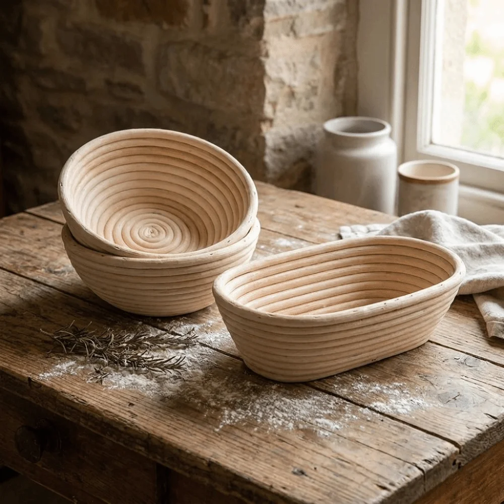 Round & Oval Bread Proofing Basket Decorative Cloth Liner Dough Rising Rattan Basket Creative Durable Sourdough Proofing Baske