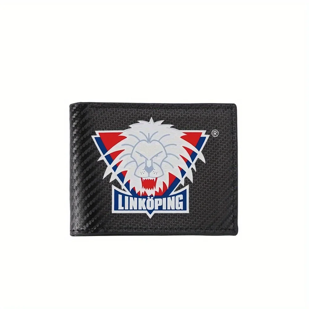Lion face logo red blue triangle Men's Wallets Simple Business Modern Stylish Printing Design Gifts For Father Boyfriend Christm