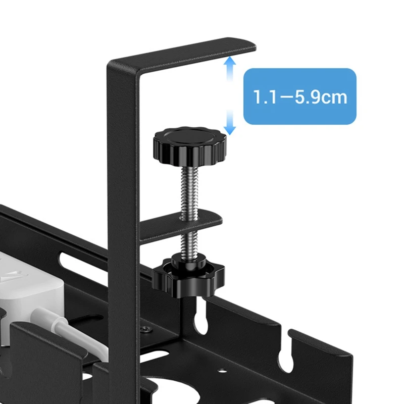 

Drill-Free Under Desks Cable Management Tray, Desk Cord Hider Raceway Under Desks Cable Tray Holder, Wire And Cable Rack