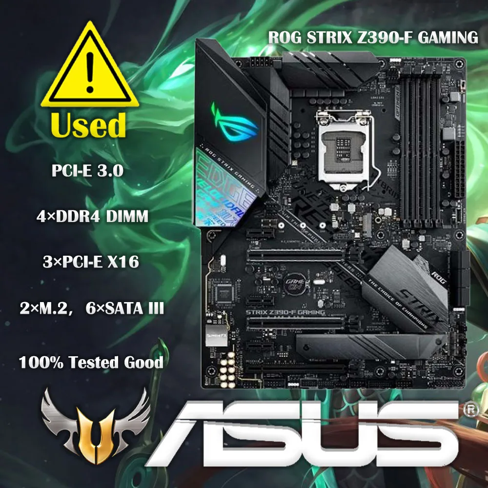 LGA 1151 Asus ROG STRIX Z390-F GAMING Motherboard DDR4 Intel 8th 9th-Gen i9 i7 i5 i3 128GB RGB CrossFireX