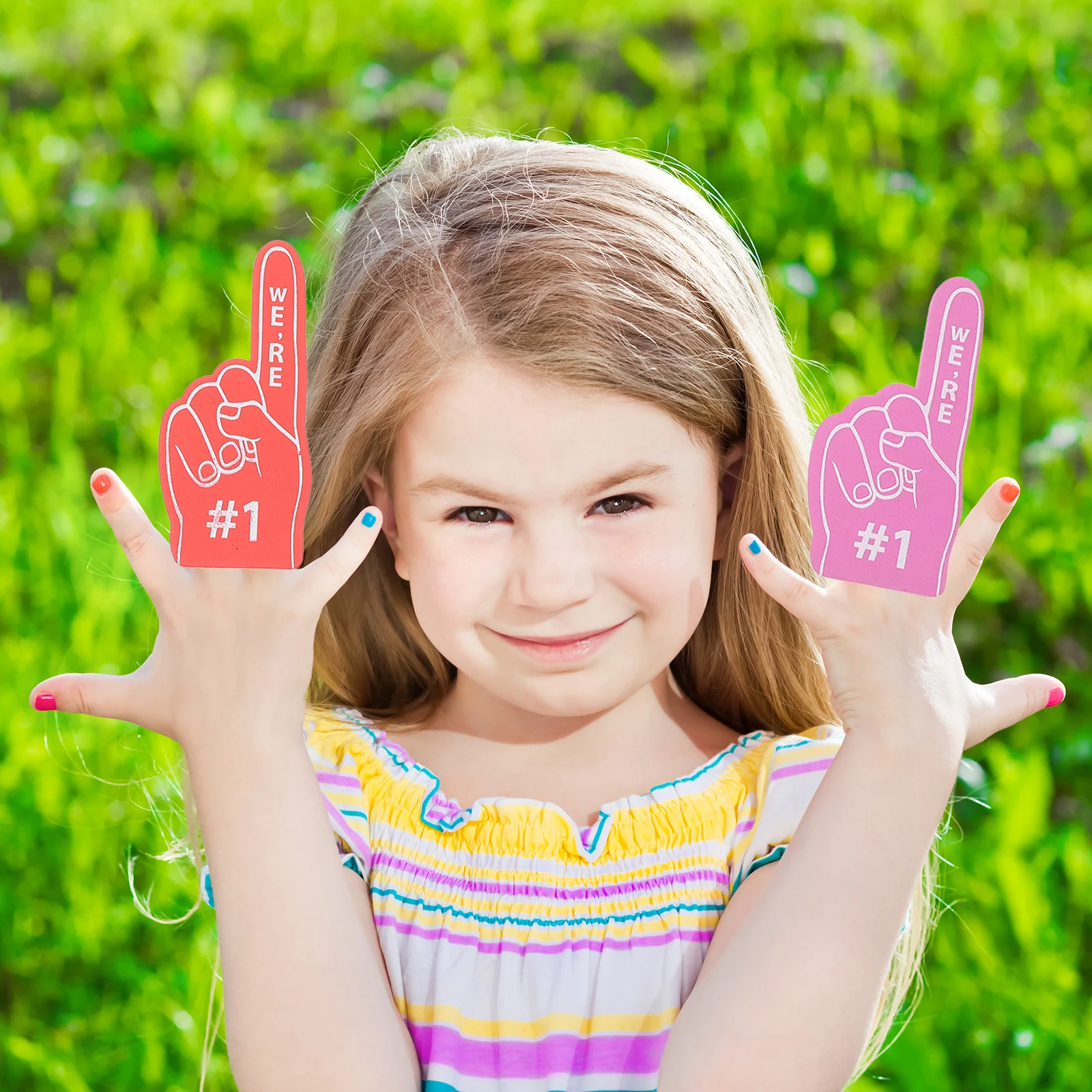 

6 Pcs Foam Finger Gloves EVA Cheering Props Bright Color Giant Hands Party Favor Sports Fan Atmosphere cheering finger cot foam