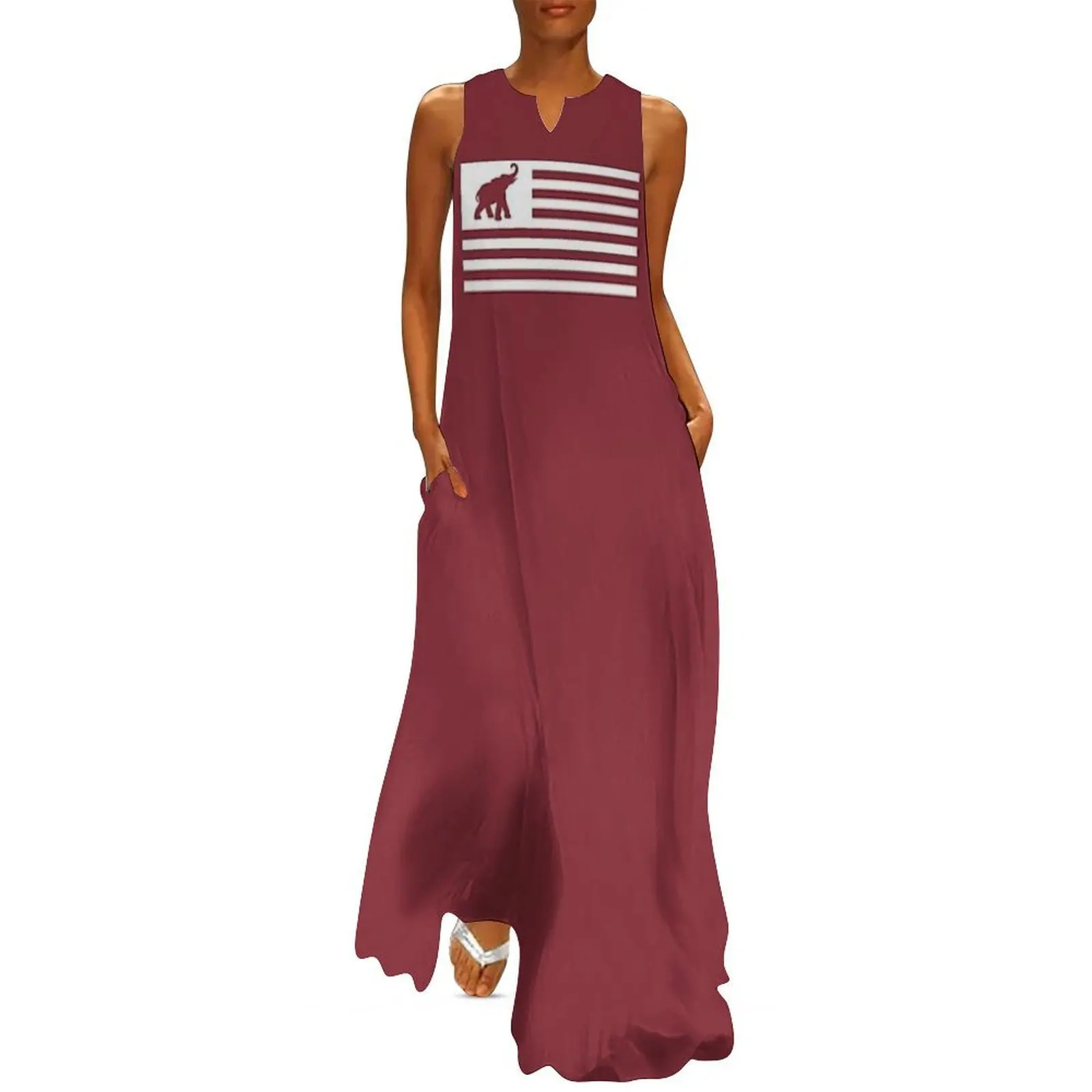 

Elephant Flag (White) Long Dress dresses for women 2025 summer dress woman 2025 trendy summer dresses women 2025