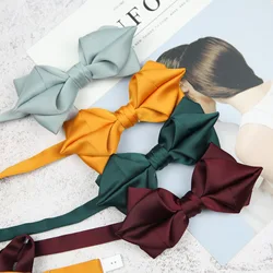 Luxury Solid Color Black White Wine Red Bowties For Men Elegant Banquet Bowknot Water Ripple Polyester Butterfly Groom Bow Ties
