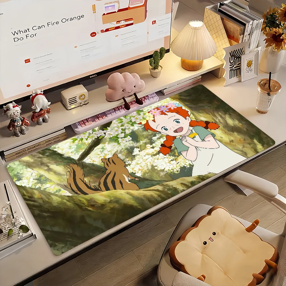 Cartoon Anne Of Green Gables Mouse Pad Non-slip Desk Mat PC Laptop Accessories Office Keyboard Large Gamers Decoracion