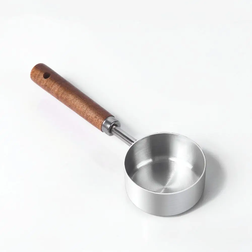 Stainless Steel Pet Food Scoop Silver Long Handle Measuring Spoon Accurate Kibble Dispenser Kitchen Feeding Essential