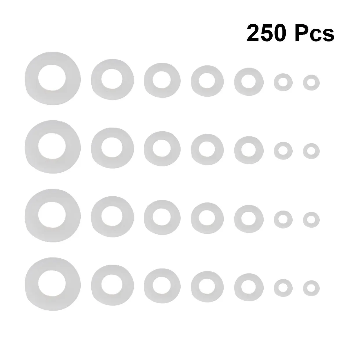 

250Pcs White Nylon Washer Flat Spacer Durable Gasket Ring for Electrical Automotive Supply Seals Washer M2.5 M5