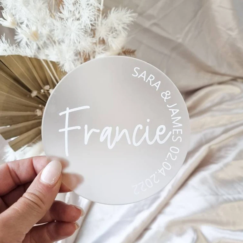 

Frosted Acrylic Round Wedding Place Card Circle Sheet for Gift Tag Ornament DIY Craft Art Project Painting Keychain Party Decor