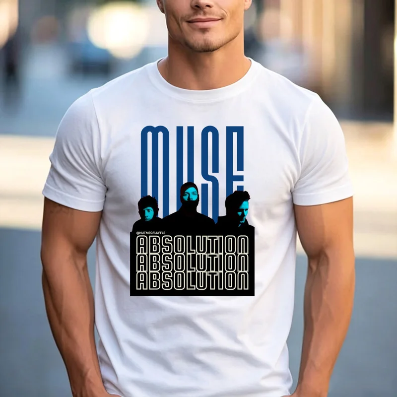 MUSE Absolution Band Portrait Graphic Unisex Cotton T Shirt Alternative Rock Print Casual  Streetwear Tops For Men Women