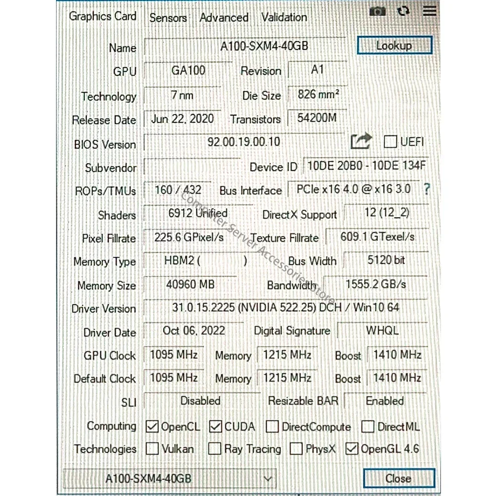 Memoria de vídeo para Tesla A100, tarjeta de aprendizaje profundo, códec de vídeo GPU, PCI-E 4,0, 40GB, SXM4, pieza de tarjeta gráfica, 40G/80G