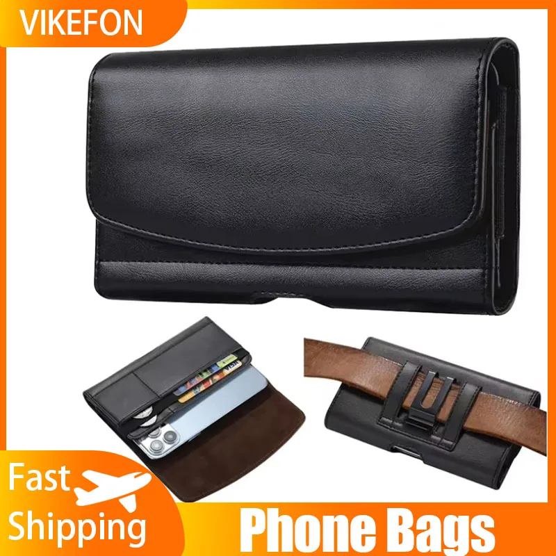 

Кожаная сумка с зажимом на пояс, поясная сумка, многофункциональные пылезащитные кожаные сумки для телефонов для iPhone, Samsung, Xiaomi, карты 6,8 дюйма, мобильные сумки