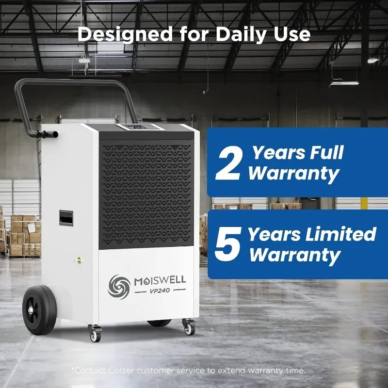 240 Pints Commercial Dehumidifier with Pump and Drain Hose for Basements and Large Spaces up to 8,500 Sq Ft