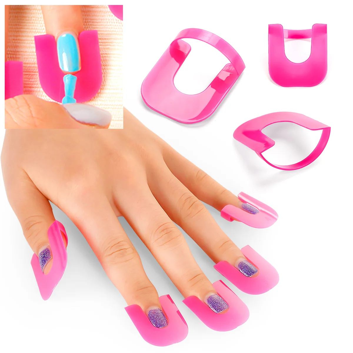 26Pcs Nail Care Women's Beauty Model Anti-nail Clip Nail Polish Spill Proof Model Polish Glue Overflow Nail Art Tool Accessories