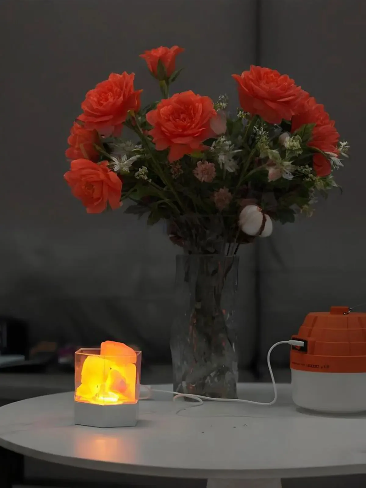 E5 LED Natural Himalayan Crystal Salt Lamp Rock Salt Night Lamp Table Lava Lamp USB Plug Meditation Home Room Bedroom Decoration