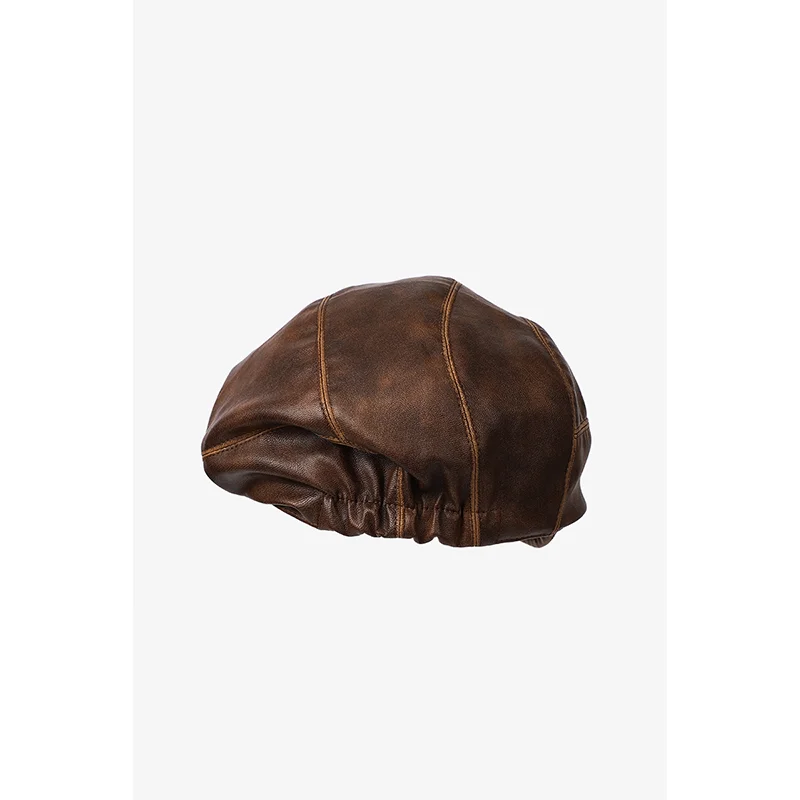 Gorra de vendedor de periódicos de cuero de alta calidad para hombre, boinas elegantes de estilo británico para mujer, gorra octogonal fácil de combinar para ocio, primavera y otoño
