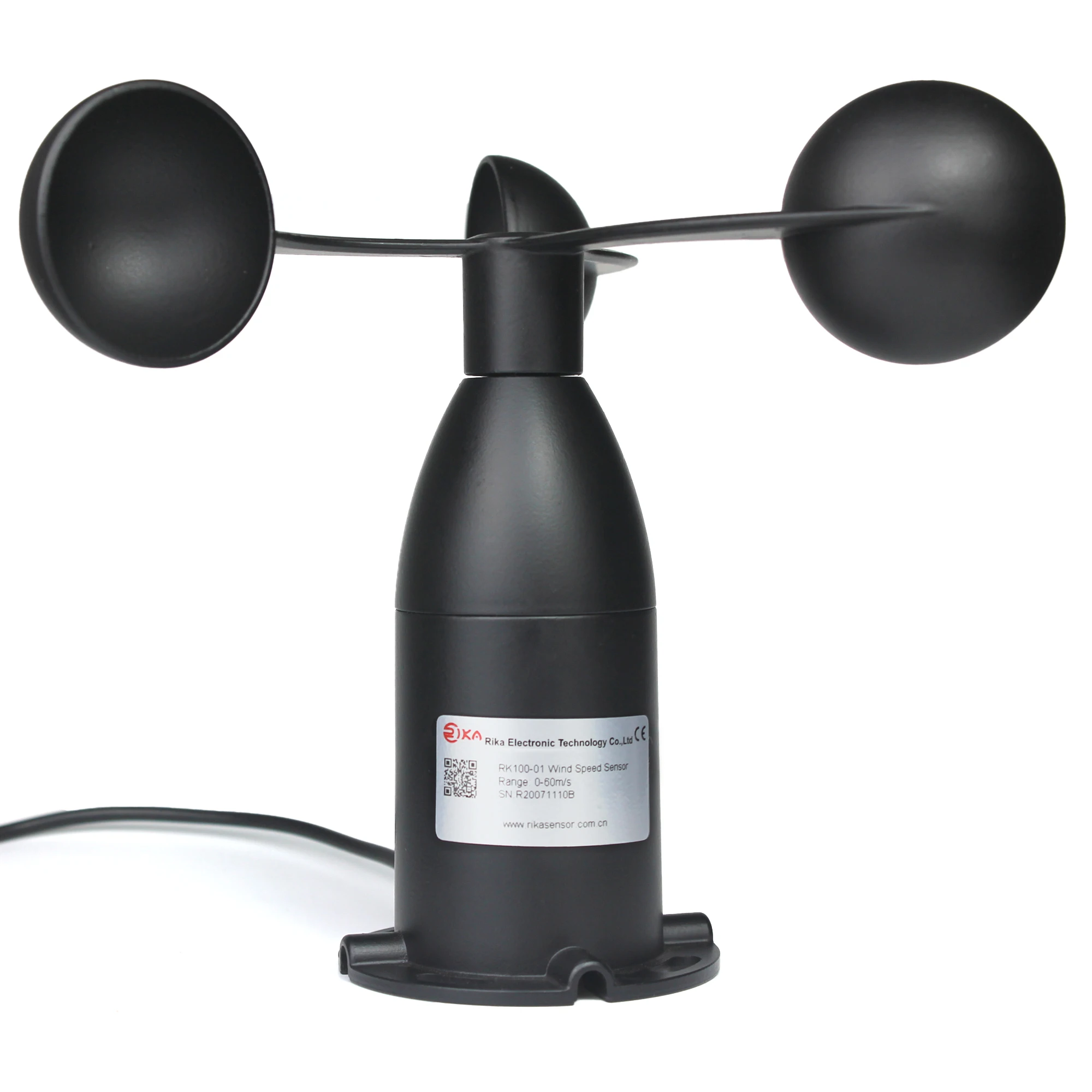 RK100-01 RS485 rs 485 Output Cup Metal Modbus Measuring 5v 24v Crane Small Tunnel Anemometer Wind Speed Sensor for Marine Boat