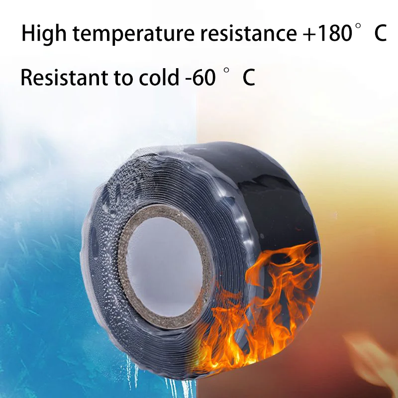 Silicone Rubber Self-Adhesive Tape High-Voltage Insulating Flame-Retardant Self-Fusing Tape Waterproof Pipe Repair Leak-Sealing