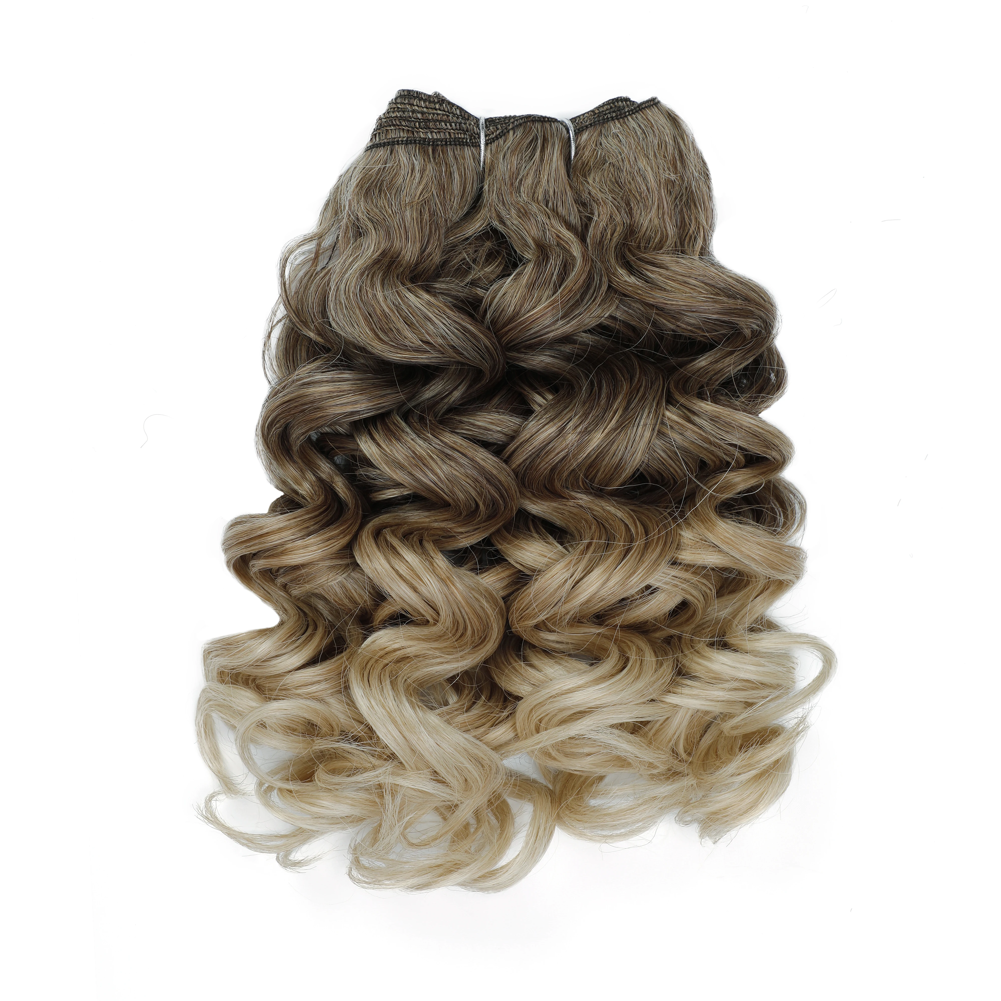 Gladys 30,5 cm lose gewellte Haarbündel, hitzebeständige Faser, 120 g/Stück, Ombre-Braun, Klavierblond, synthetisches lockiges Haar, Schussverlängerungen