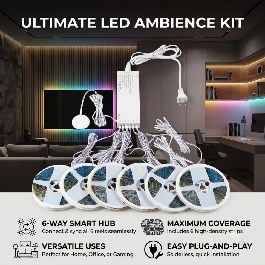 

COB LED Strip Light Under Cabinet Collection Display Bookcase Wardrobe Closet Lamp Tape Penetrable Wood Dimmable Touch Sensor