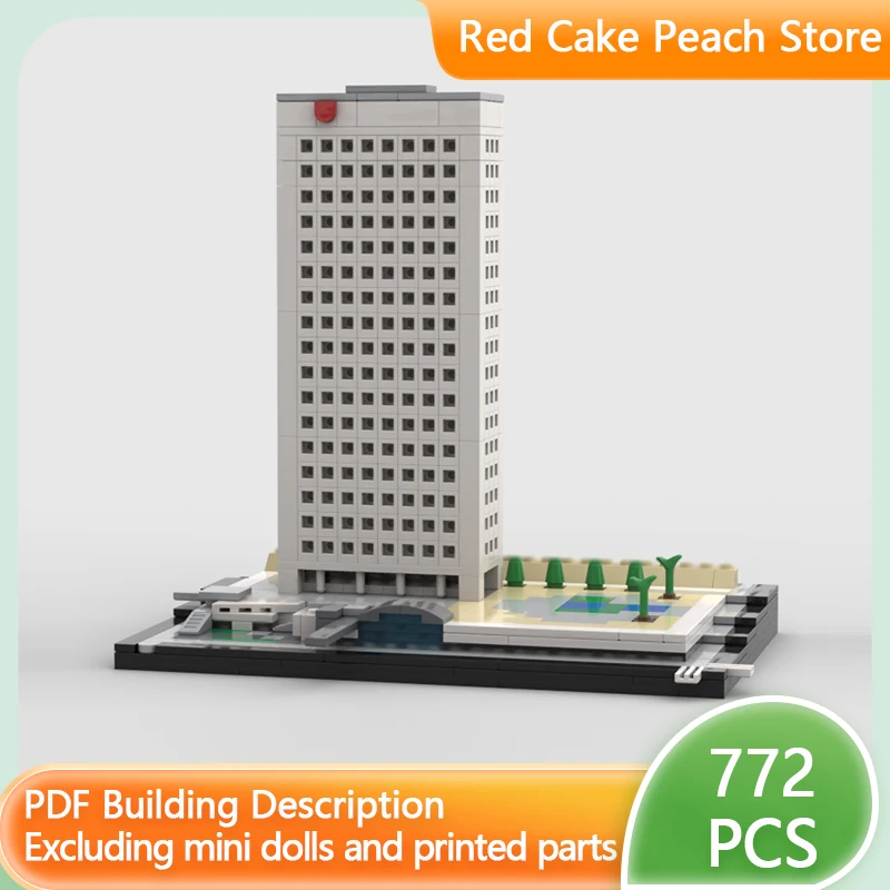 

City Street View Model MOC Building Bricks Bank Office Building Modular Technology Children Holiday Gifts Assemble Toys Suit