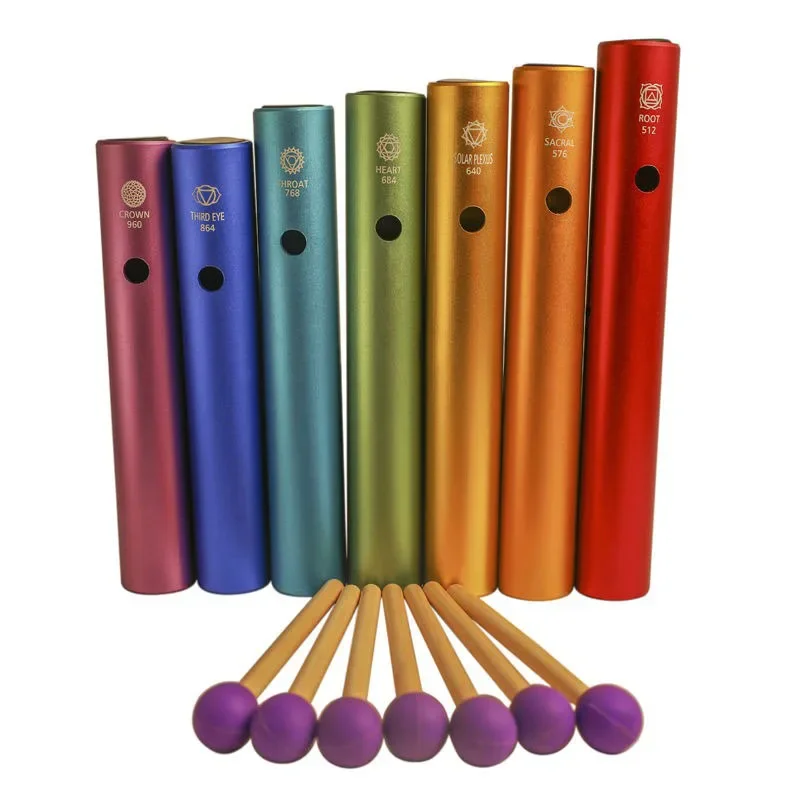 Colorful Wind Chimes 512-960Hz Metal Wah-Wah Tube Percussion Sound Healing Meditation Instrument Education Learning for Children