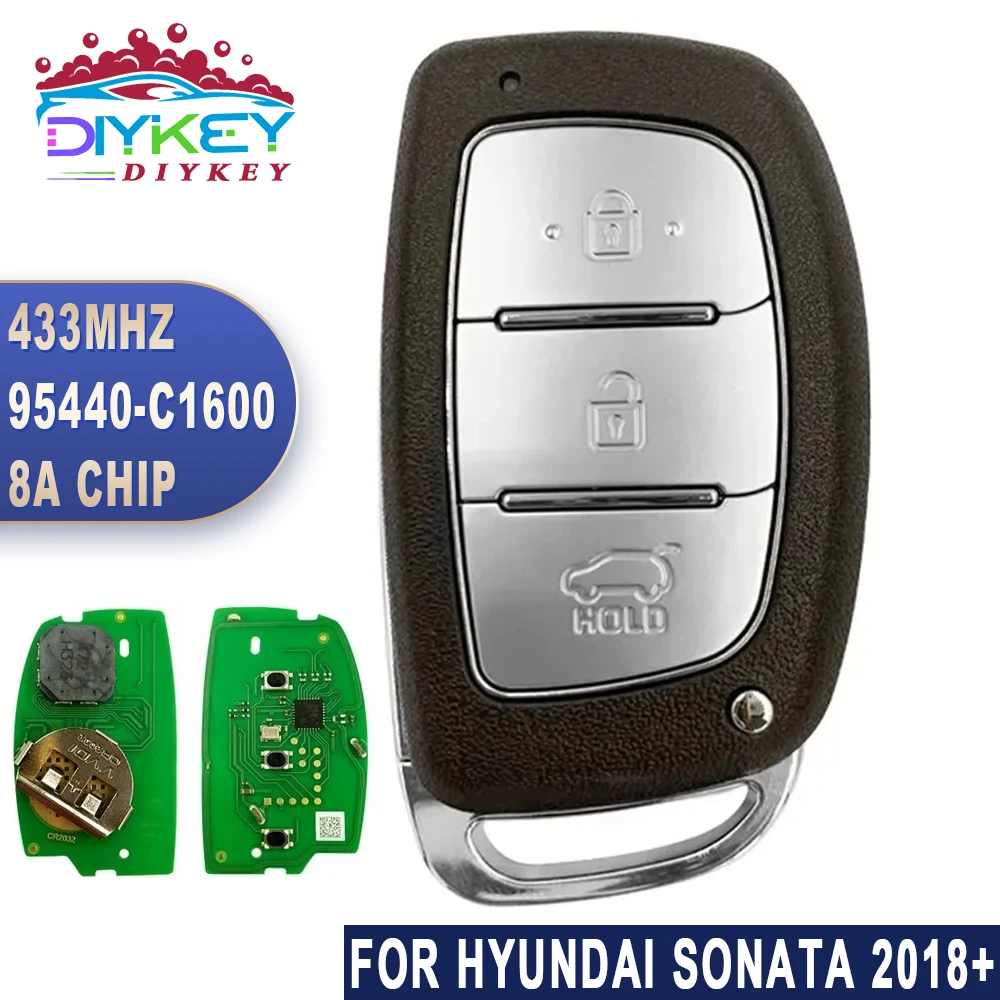 

DIYKEY 3 Buttons 95440-C1600 95440-C1600NNA For Hyundai Sonata 2018 2019 CCAL14LP0120T2 Smart Remote 433MHz 8A Chip Key Fob