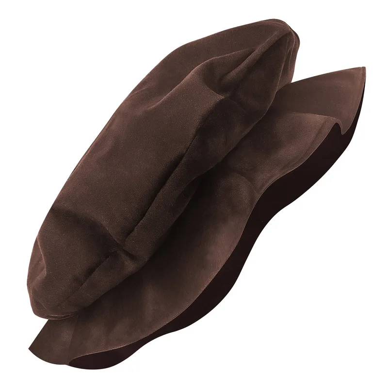 Medieval Tudor Flat Cap Imitation Suede Beret Renaissance Festival Men's clothing accessories Ladies