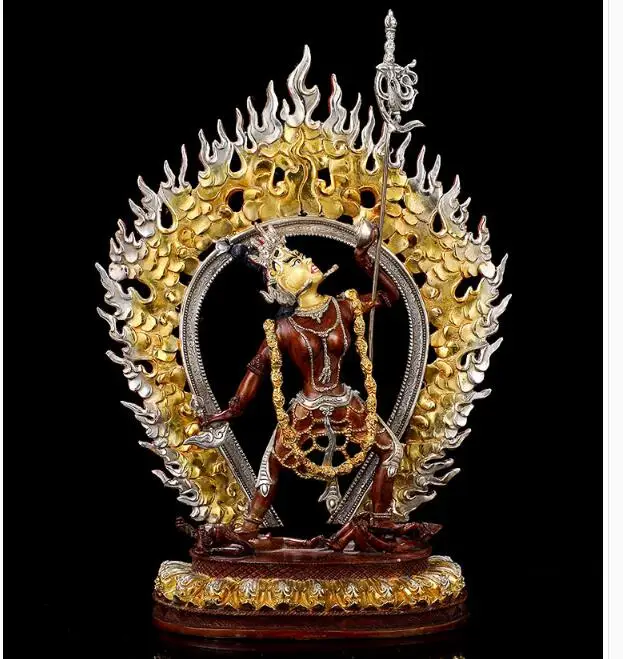 38CM large good grade gold gilding Buddha brass statue HOME family effective protection Tibetan Vajrayogini dakinis Buddha