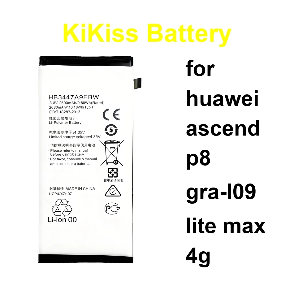 

Mobile Phone Battery High-Capacity HB3742A0EZC+ HB3447A9EBW HB3665D2EBC 2200-4230Mah For Huawei Ascend P8 Gra-L09 Lite Max 4G