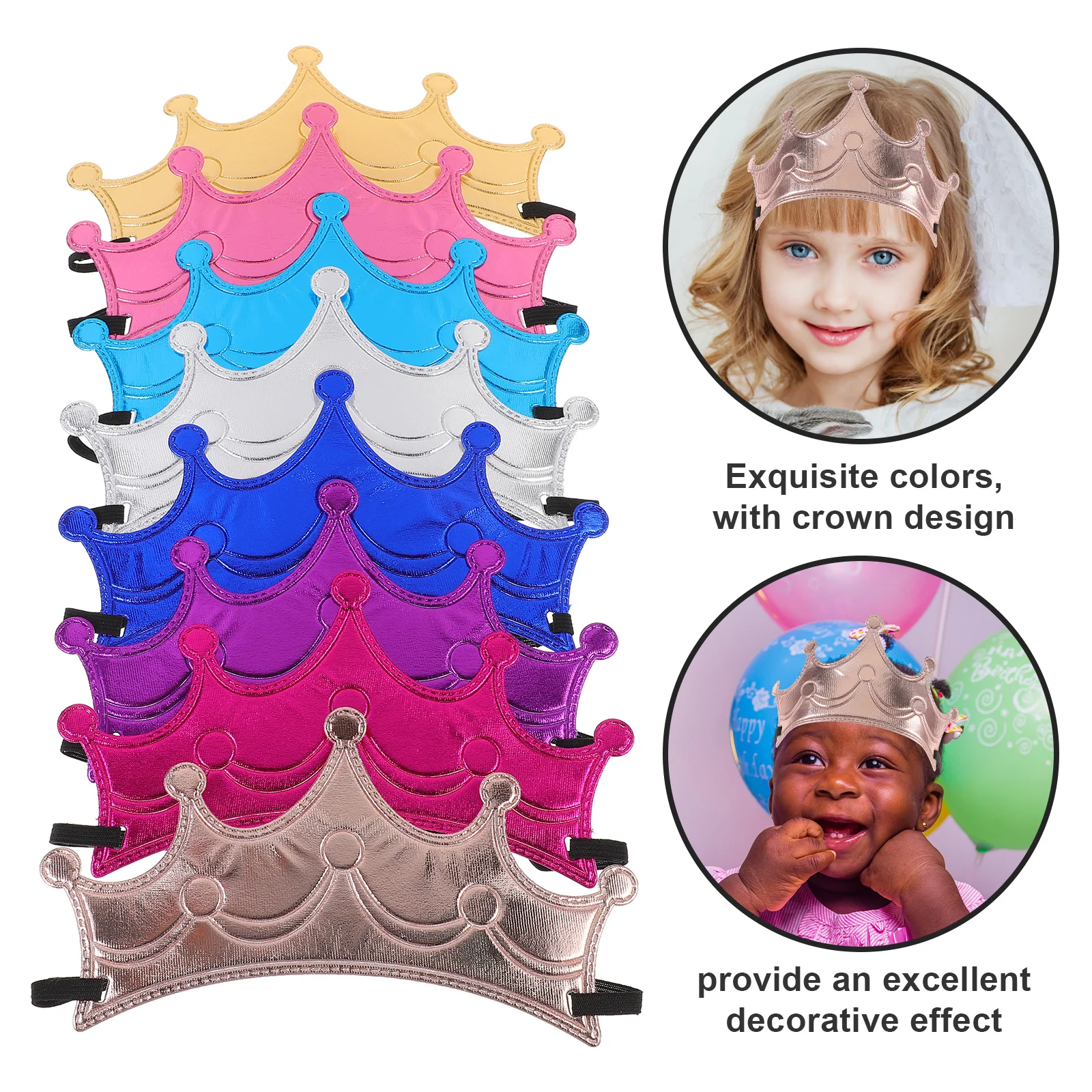 

16Pcs Birthday Crown Party Hats Lightweight Reusable Birthday Celebration Hats for Photo Props Party