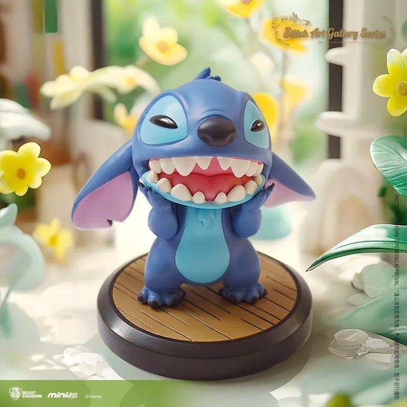 Genuine Disney Anime Stitch Art Museum Series Mini Figure Study Ornaments Children'S Collection Toys Christmas Gifts