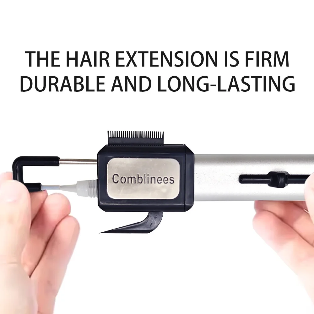 Professional Cold Glue Comb Hair Extension Tool Kit-Salon Grade Stable Bond No Harm Hair Boxed Set for Home