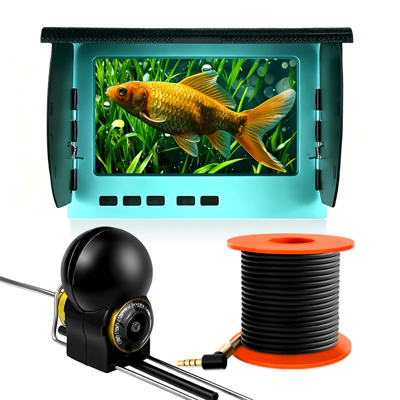 Underwater Camera Fish Finder with Night Vision Water Depth Temperature Probe Visible Anchor Monitoring for Sea Lake Fishing