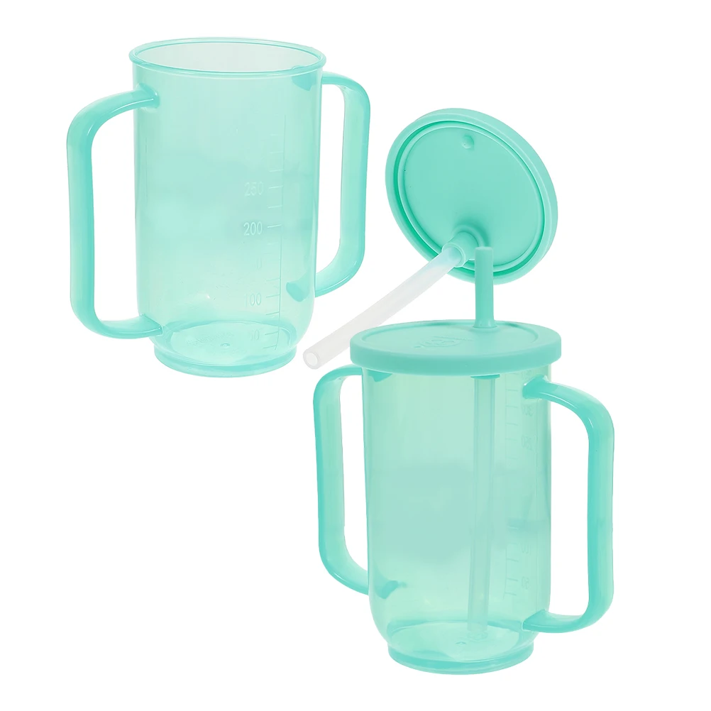 

2 Pcs Liquid Elderly Care Cup Pregnant Woman Mugs Plastic Disabled Patient Water