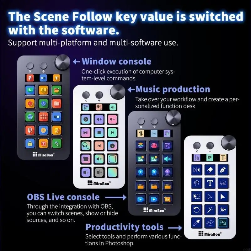 C90F StreamDeck versión Global StreamDeck LCD controlador creación contenido en botón personalizado teclados visuales