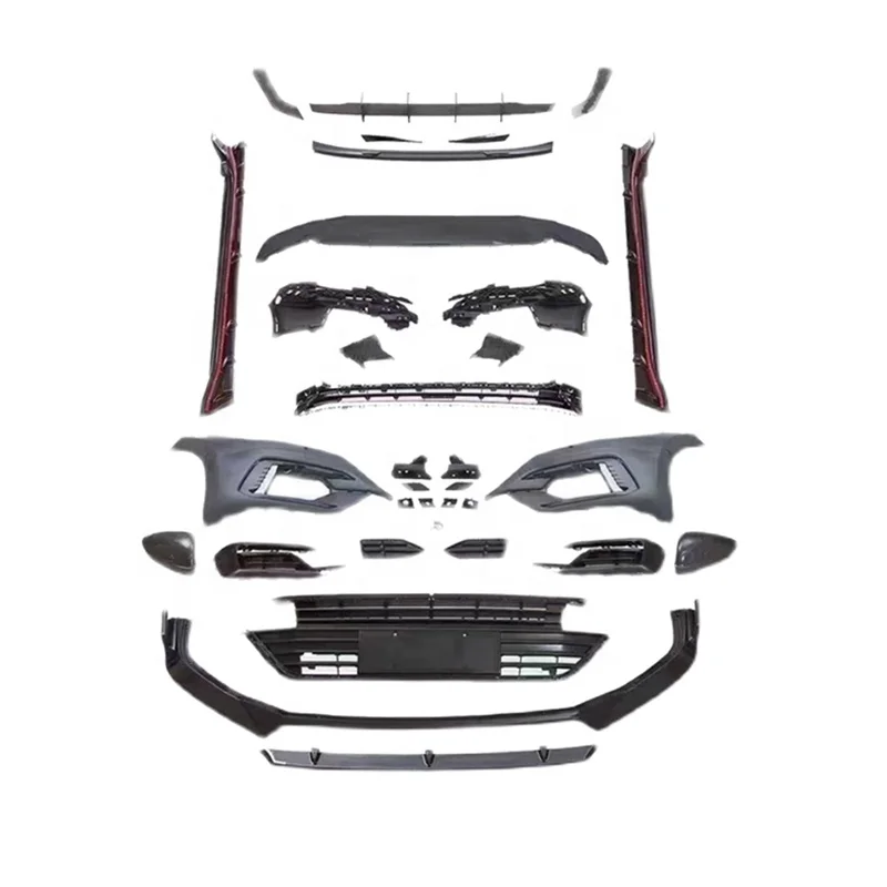 For Volkswagen VW CC 2019-2021 Upgrade R Line Style Injection PP Car Bumpers Front Bumper Grille Front Lip Rear Lip Side Skirts