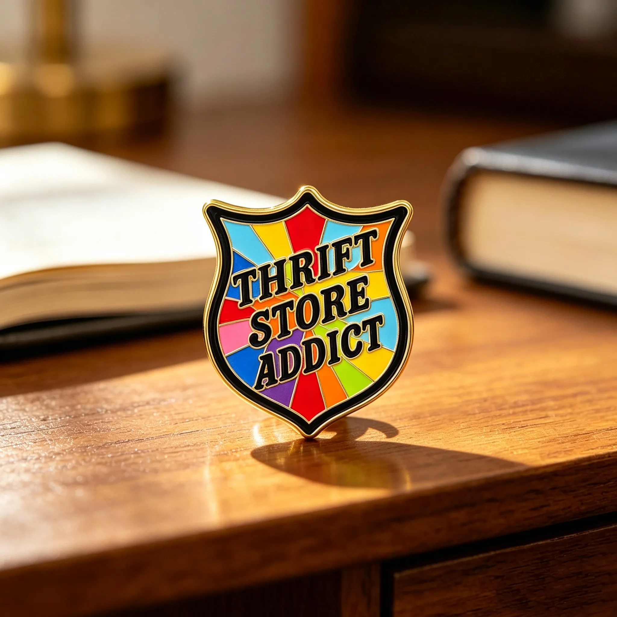 THRIFT STORE Enamel Pin Sarcastic Quotes Brooch Lapel Pins Badge on Backpack Clothing Accessories Fashion Jewelry Friends Gifts