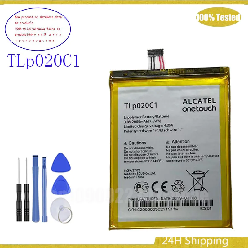 TLp020C1 2000mAh Battery for Alcatel Idol 2 Idol X Idol S 6037K OT 6032 6035 6037 6040 OT6040D Batteria Battery + Free Tools