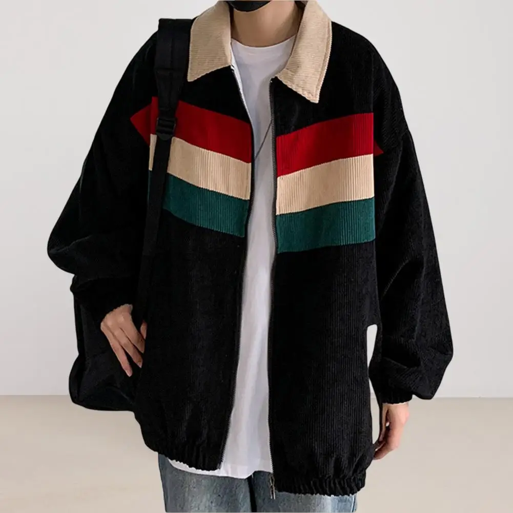 Beliebte Cord jacke warme lange Ärmel dicke Männer Frühling Herbst Spleißen Farbe lässig Jacke Mantel Cord Mantel wind dicht