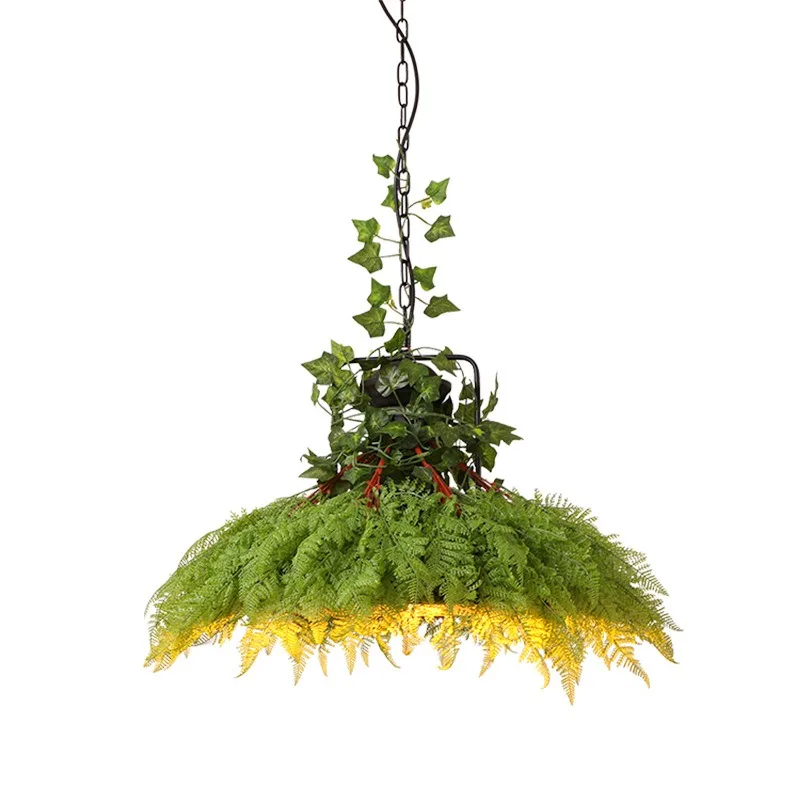 Kerstsimulatie Groene Plant Kroonluchter voor Home Hotel LED Decoratieve Verlichting Kroonluchter voor Planten Aangepaste Versie - afbeelding 2