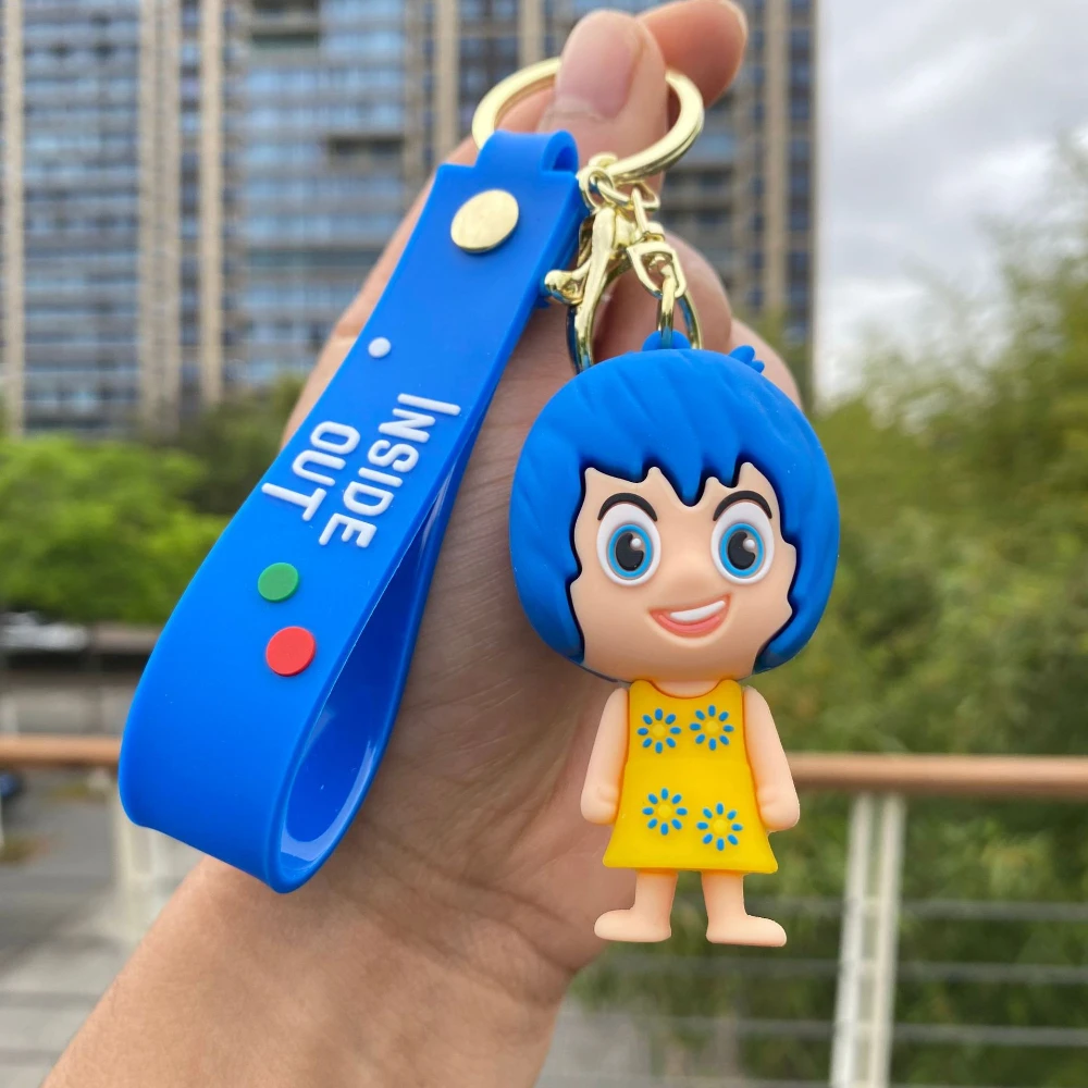 New Anime Mind Agent Team INSIDE OUT Cartoon Keychain Car Pendant Soft Rubber Small Gifts Wholesale