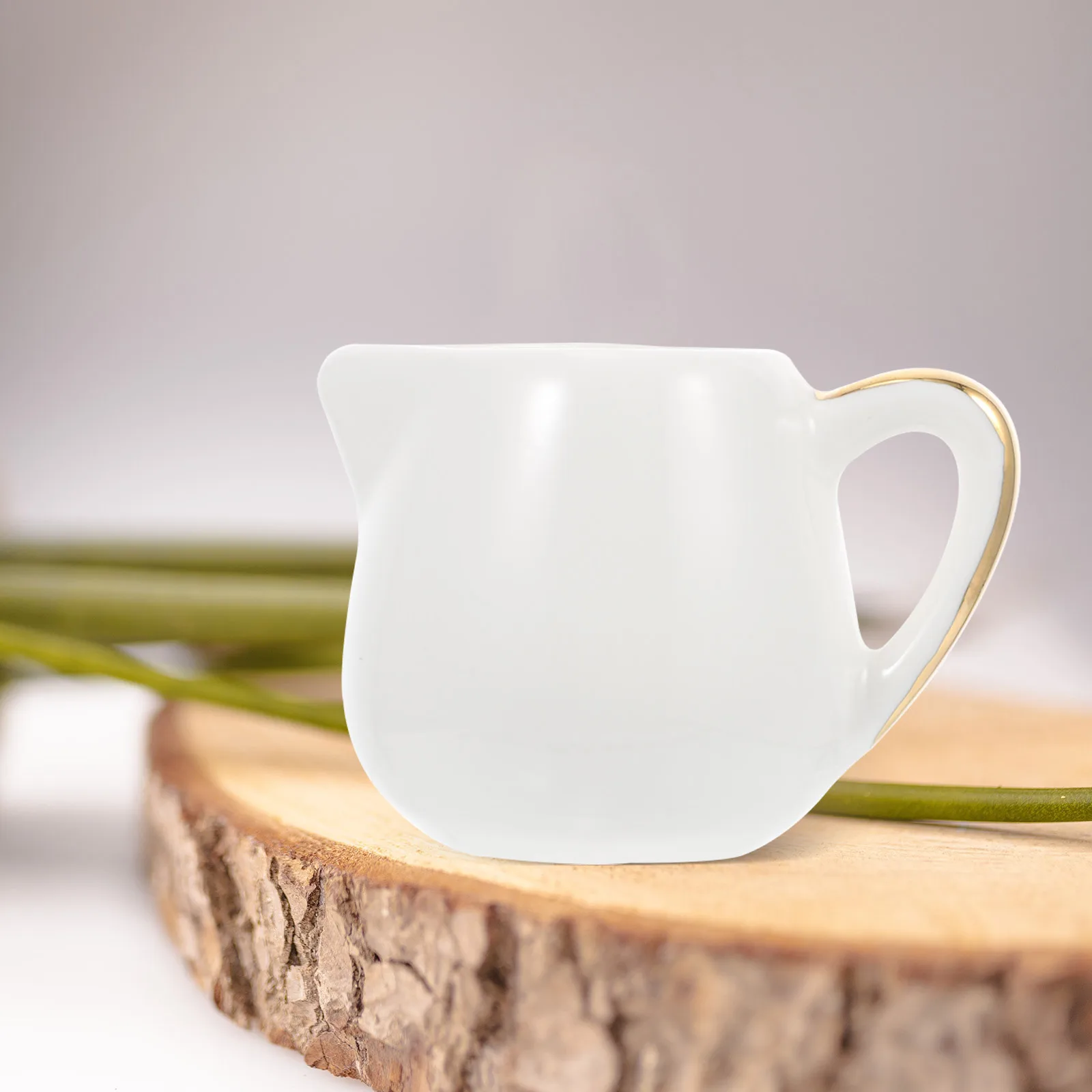 1Pcs Ceramic Milk Cup White Heat-Resistant Milk Container Creative Handle for Coffee Tea Cafe Restaurant Sauce Cup