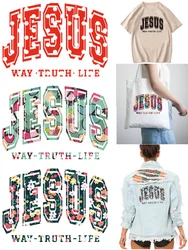 JESUS WAY TRUTH LIFE Iron-on transfers for clothing thermoadhesive patches stripes for jeans