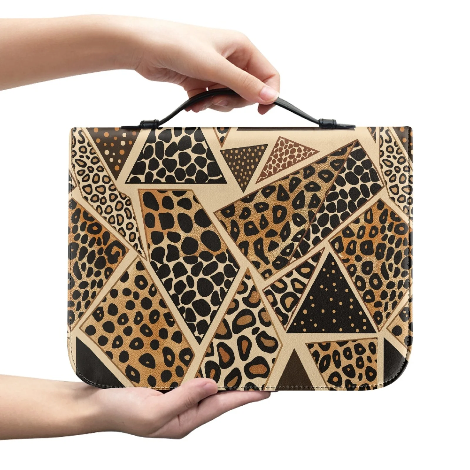PENSTROLL Leopard Print 2026 Collection Book Holder Book Carrier Case for Men PU Leather Bible Cover