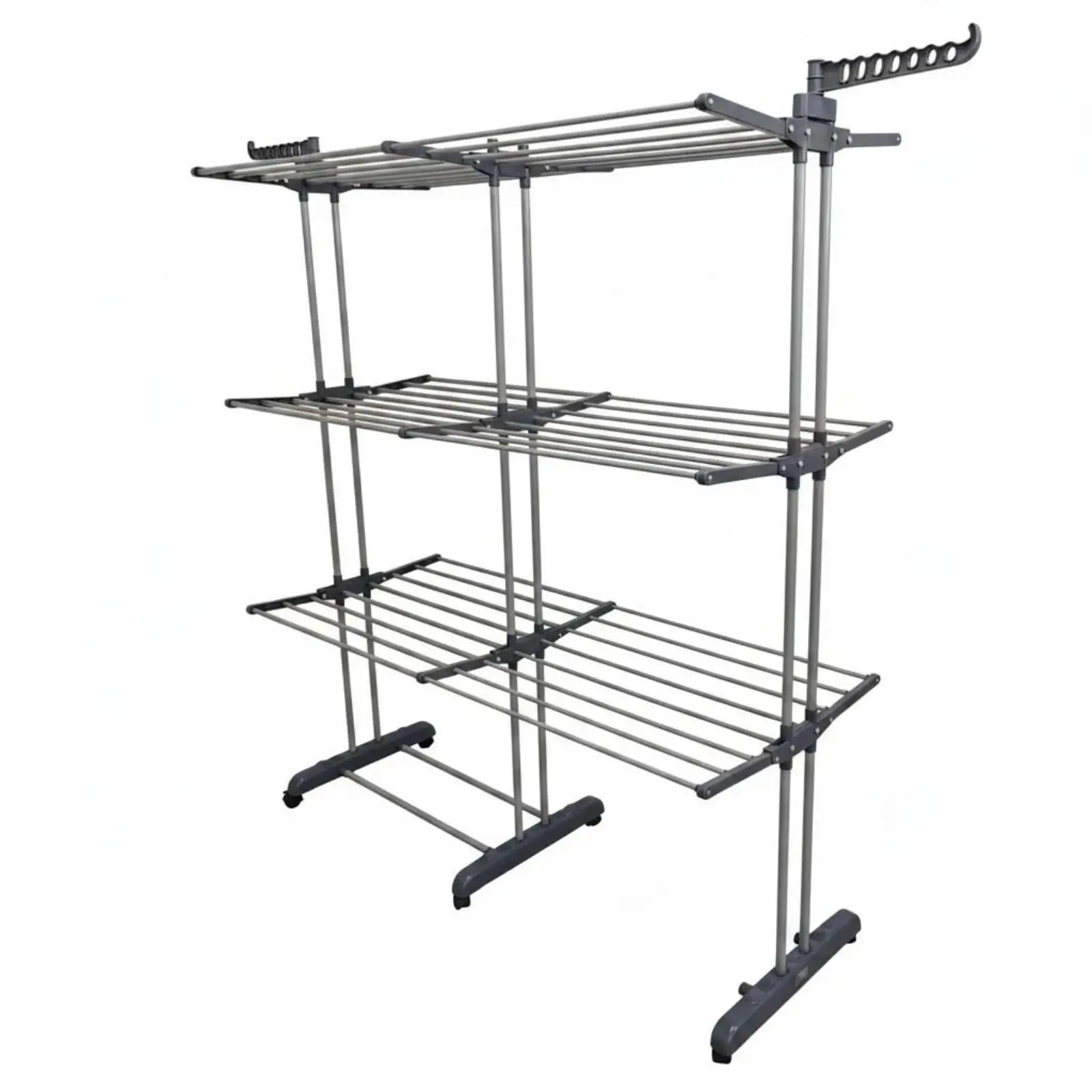 Three-Tier Clothes Drying Rack Extendable Wing Drying Rack No Assembly
