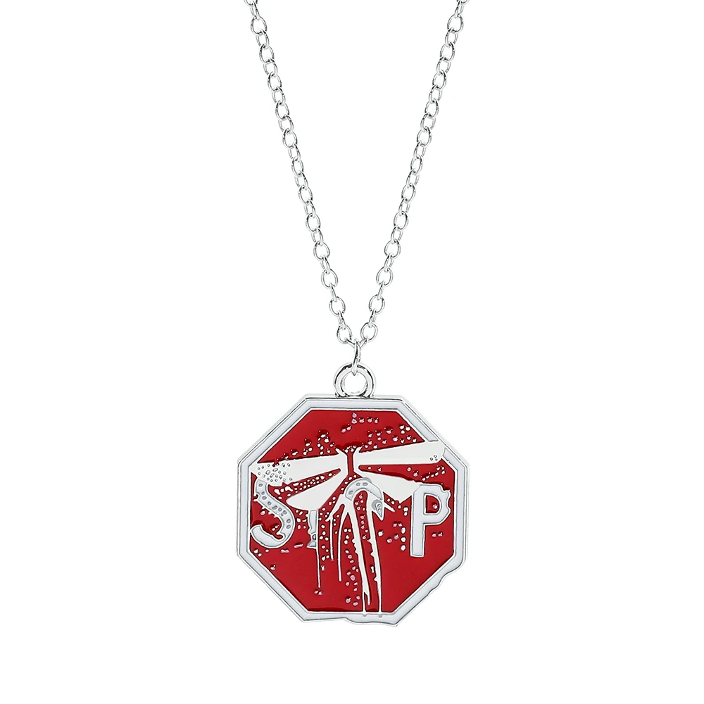 Hot Game The Last Of Us 2 Necklace Firefly Logo Letters Enamel Pendant Neck Chains Joel Ellie Jewelry Men Women Accessories