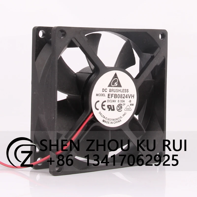 Case Fan for Delta EFB0824VH 80*80*25mm 24V 0.35A 8025 Dual Ball Bearing Inverter Large Air Volume Cooling Fan