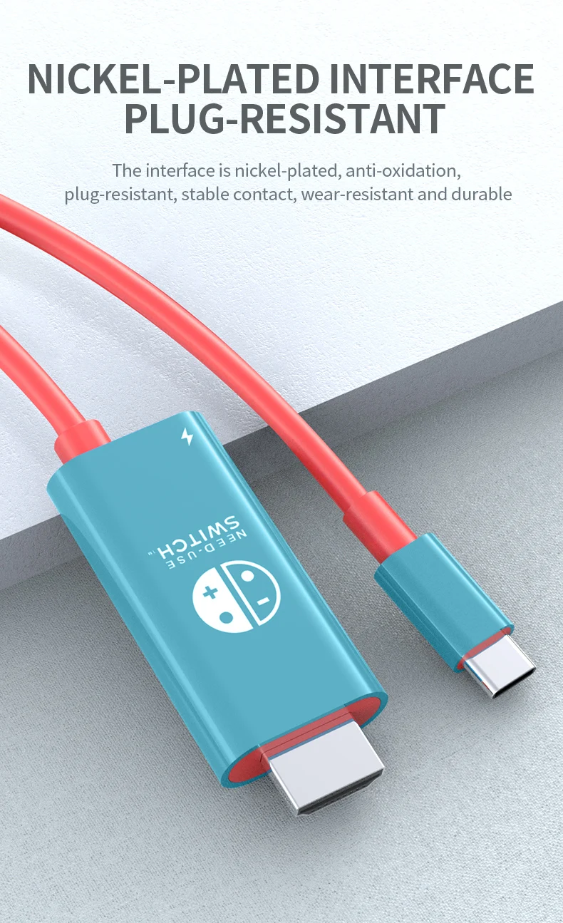 4K USB-C-auf-HDMI-Kabel, 100W PD-Schnellladung, 2M-Adapter für Switch, Laptop, Handy, Tablet, Monitor, Handheld-Spielkonsolen – Detail 8