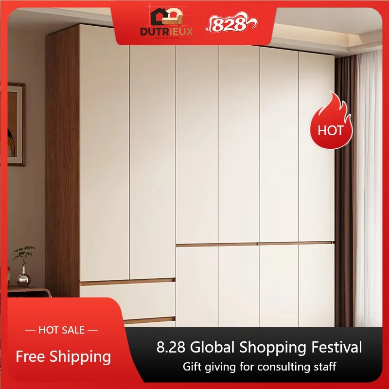 White Luxury Large Wardrobes Wood Modular Modern Multiple Purpose Wardrobe Closet Bedroom Storage Guarda Roupas Home Furniture